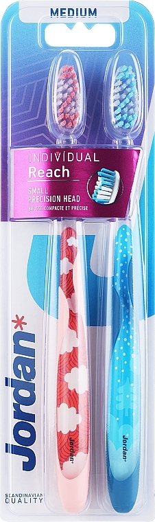 Individual Reach Toothbrush, medium, pink+blue - Jordan Individual Reach Medium — photo N1