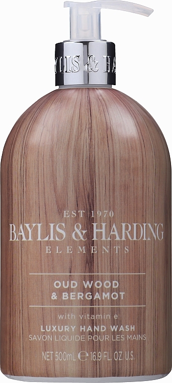 Hand Liquid Soap - Baylis & Harding Elements Oud Wood & Bergamot Hand Wash — photo N1