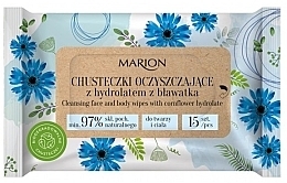 Fragrances, Perfumes, Cosmetics Cleansing Face & Body Wipes with Cornflower Hydrolate, 15 pcs - Marion