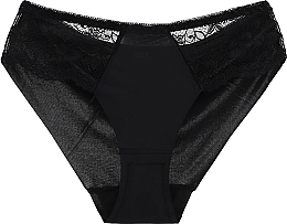 Laser-Cut Panties with Lace Insert, black - Moraj — photo N1