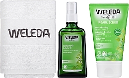 Fragrances, Perfumes, Cosmetics Set - Weleda Happy Skin (b/peel/150ml + b/oil/100ml + towel)