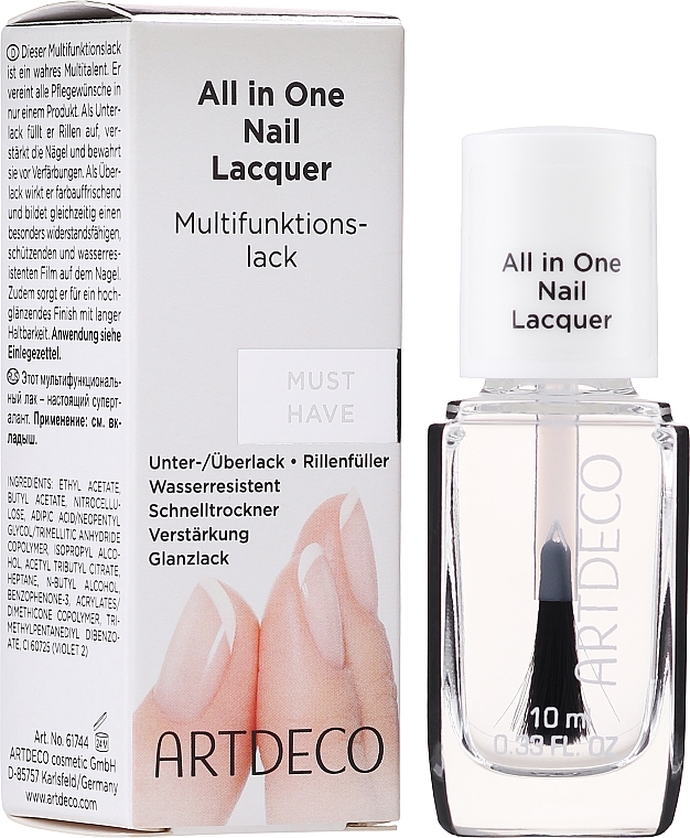 Multifunctional Colorless Nail Polish - Artdeco All In One Nail Lacquer — photo N2