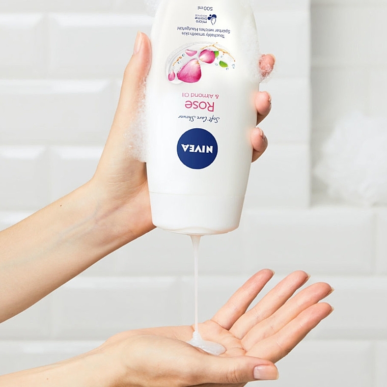 Shower Cream-Gel "Milk and Rose" - NIVEA Bath Care Cream Shower Rose And Milk — photo N4