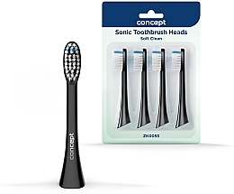 Toothbrush Heads, ZK0053, black - Concept Sonic Toothbrush Heads Soft Clean — photo N1