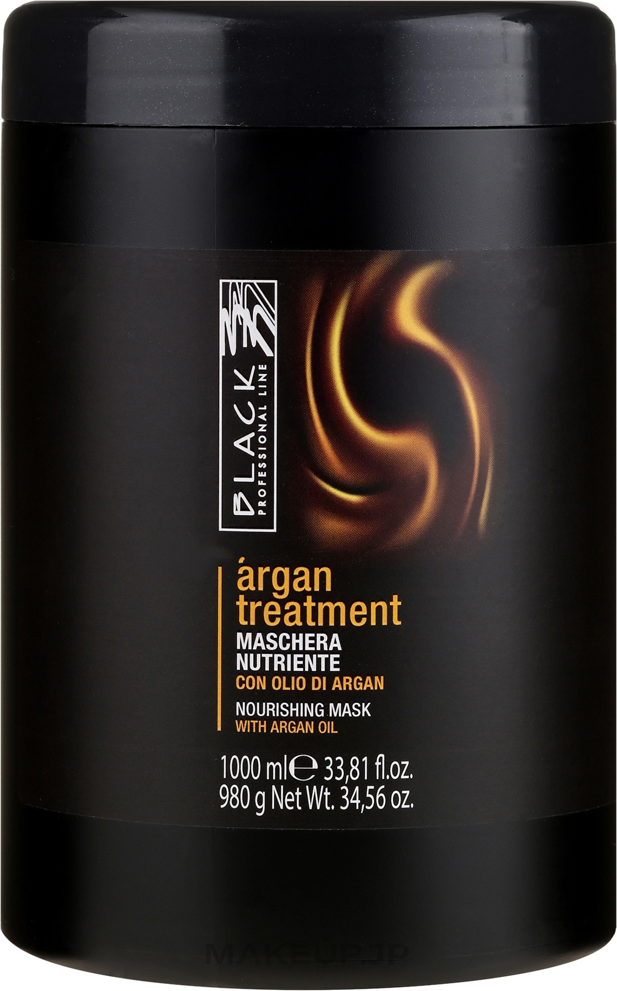 Argan Oil, Keratin & Collagen Hair Mask - Black Professional Line Argan Treatment Mask — photo 1000 ml