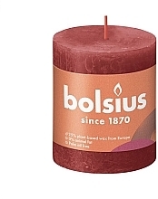 Fragrances, Perfumes, Cosmetics Cylinder Candle, 80/68 mm, delicate red - Bolsius Rustic Candle Delicate Red