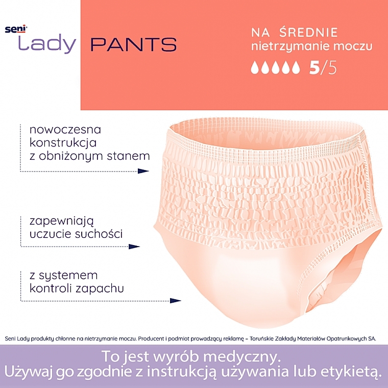 Women Absorbent Panties M, 80-110 cm, 10 pcs - Art Lady Pants — photo N8