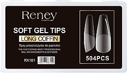 Nail Tips, acrylic, transparent, 504 pcs. - Reney Cosmetics RX-181 — photo N1