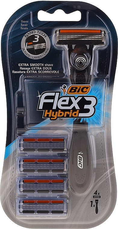 Men Shaving Razor "Flex", 4 pcs - Bic — photo N1