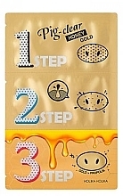 Pore Cleansing Set - Holika Holika Pig Nose Clear Black Head 3-Step Kit Honey Gold — photo N1