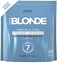 Ammonia-Free Brightening Powder, 7 levels, apple - ASP System Blonde Ammonia Powder Lifting Apple White — photo N1