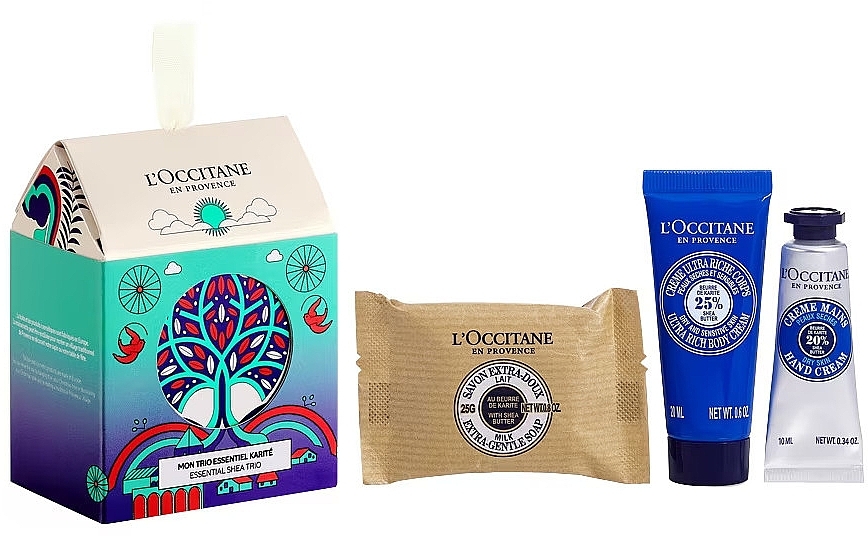 Set - L`Occitane Shea Butter (h/cr/10ml + b/cr/20ml + soap/25g) — photo N1