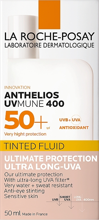 Sunscreen Fluid with Tinting Effect - La Roche Posay Anthelios UVmune 400 Tinted Fluid SPF50+ — photo N2