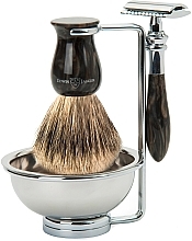 Fragrances, Perfumes, Cosmetics Shaving Set - Edwin Jagger Imitation Black Marble 4 Piece Double Edge Safety Best Badger