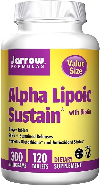 Dietary Supplement - Jarrow Formulas Alpha Lipoic Sustain with Biotin 300 mg — photo N6