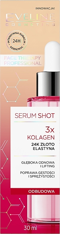 Collagen Face Serum - Eveline Cosmetics Serum Shot 3X Collagen — photo N2