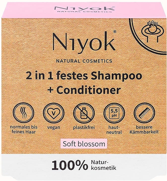 Solid Shampoo & Conditioner 'Soft Flower' - Niyok 2in1 — photo N1