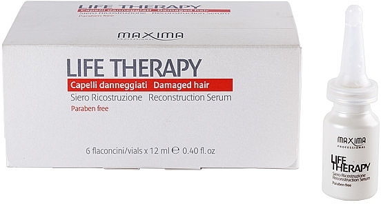 Repairing Serum for Extra Damaged Hair - Maxima Life Therapy Reconstruction Serum — photo N3