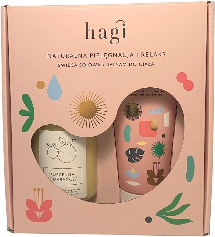 Set - Hagi Natural Care and Relaxation (candle/215g + b/balm/200ml) — photo N2