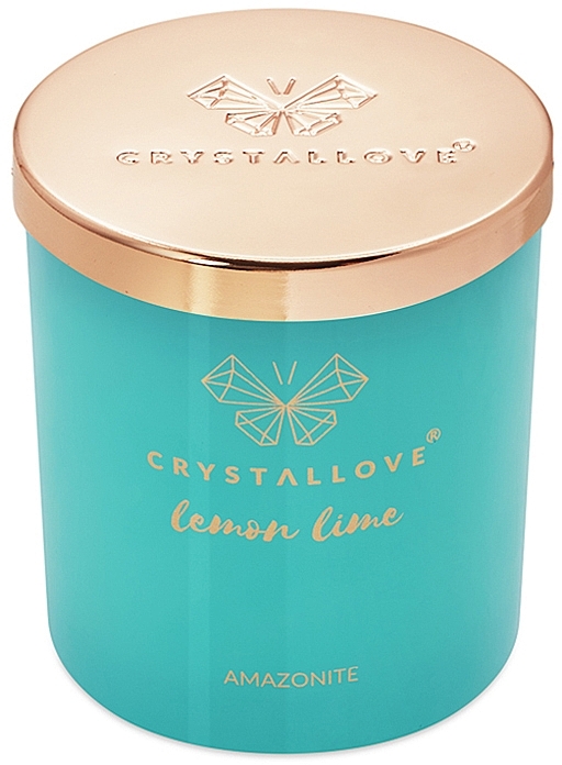 Amazonite, Lemon & Lime Soy Candle - Crystallove Soy Candle with Amazonite Lemon Lime — photo N6