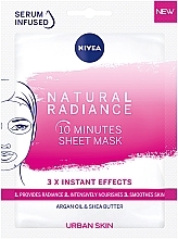 Fragrances, Perfumes, Cosmetics Nourishing 10-Minute Face Mask - Nivea Natural Radiance 10 Minutes Sheet Mask