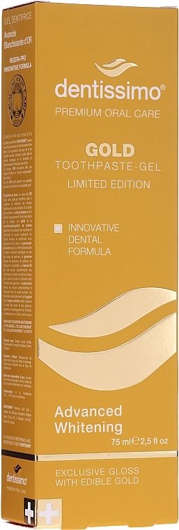 Whitening Toothpaste-Gel - Dentissimo Advanced Whitening Gold Toothpaste — photo N1