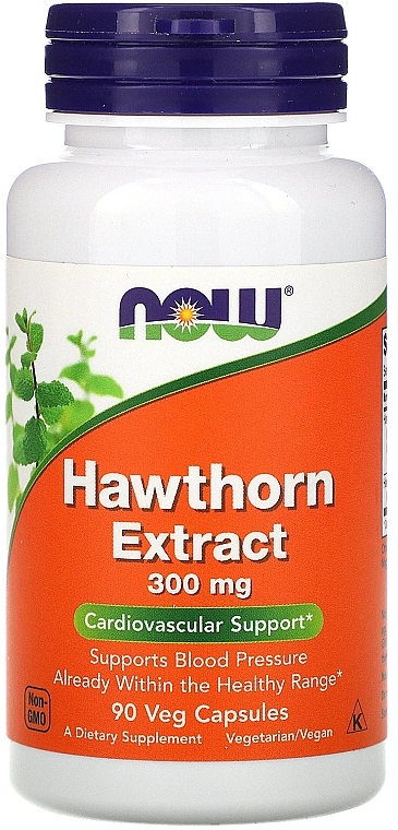 Hawthorn Extract Dietary Supplement, 300mg - Now Foods Hawthorn Extract Veg Capsules — photo N1