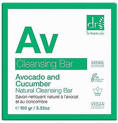 Soap - Dr. Botanicals Avocado y Cucumber Natural Cleansing Bar — photo N1