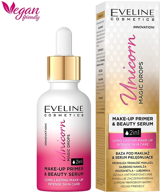 Makeup Primer & Beauty Serum - Eveline Unicorn Magic Drops Beauty Make Up Primer & Beauty Serum — photo N2