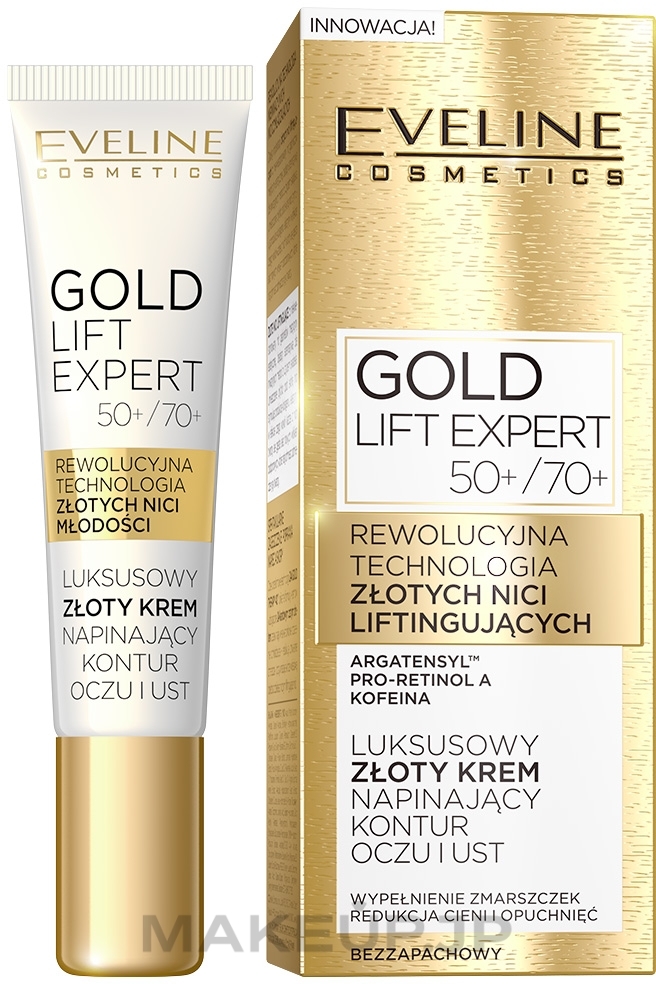 Eye & Lip Cream - Eveline Cosmetics Gold Lift Expert 50+\70+ — photo 15 ml