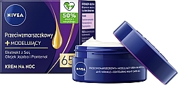 Night Cream "Youth Energy 65+" - Nivea Anti-Wrinkle Contouring Night Care 65+ — photo N1