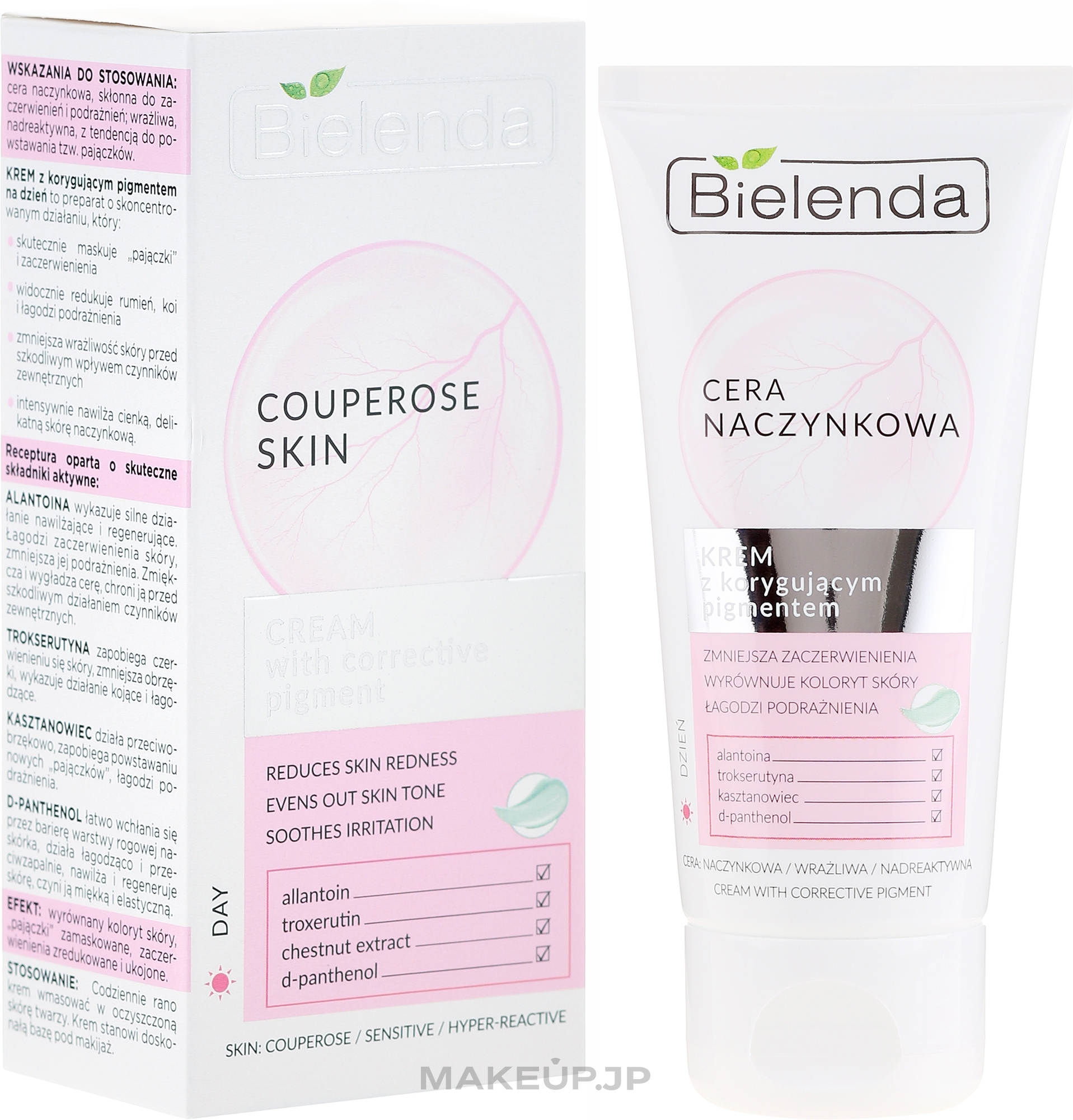 Cream with Corrective Pigment - Bielenda Capillary Skin — photo 50 ml