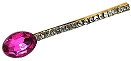 Fragrances, Perfumes, Cosmetics Hairpin with Zircons and Stone, pink and gold - Lolita Accessories