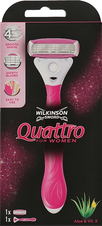 Disposable Razors, 1 pcs - Wilkinson Sword Quattro for Women Gift Box — photo N1