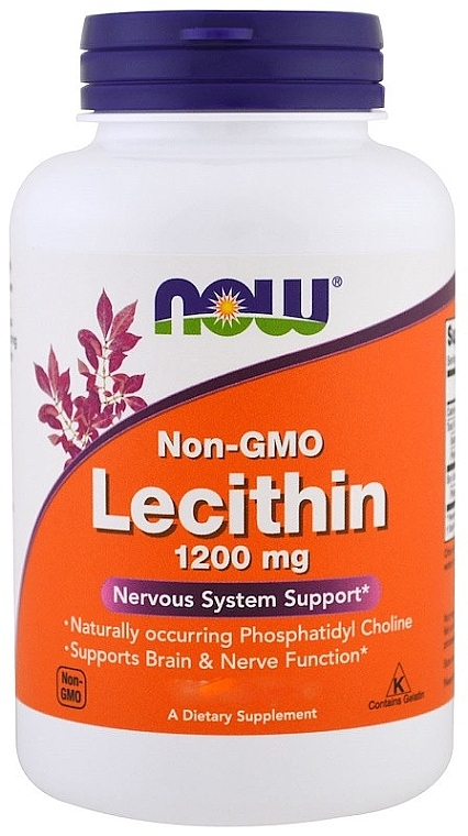 Amino Acid "Lecithin", 1200 mg. - Now Foods Non-GMO Lecithin — photo N1