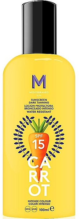 Dark Tanning Sunscreen Cream - Mediterraneo Sun Carrot Sunscreen Dark Tanning SPF15 — photo N1