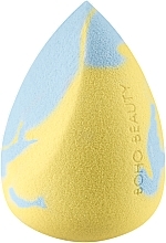 Regular Cut Makeup Sponge, blue with yellow - Boho Beauty Bohomallows Medium Cut Lemon Sugar — photo N1