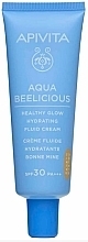 Fragrances, Perfumes, Cosmetics Tinting Face Cream Fluid - Apivita Aqua Beelicious Healthy Glow Hydrating Tinted Fluid Cream SPF30