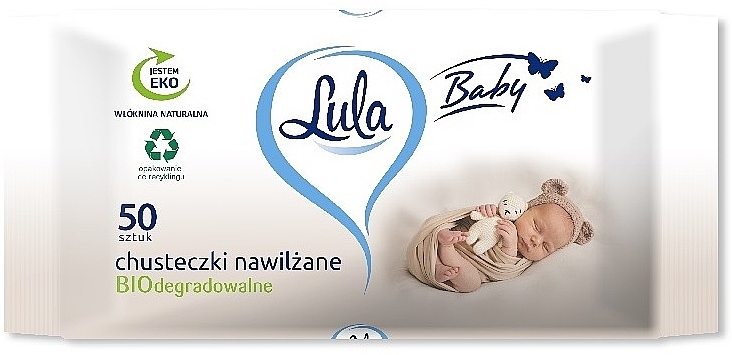 Biodegradable Baby Wipes, 50 pcs - LULA Biodegradable Baby Wipes — photo N1