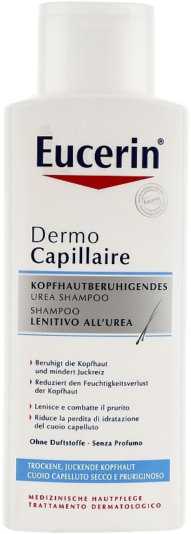 Moisturizing Shampoo for Dry & Irritated Scalp - Eucerin DermoCapillaire Calming Urea Shampoo — photo N2