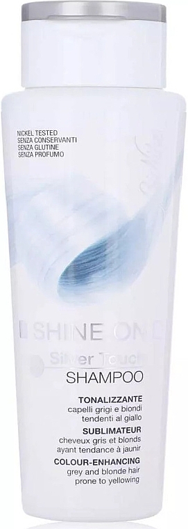 Shampoo for Blond & Grey Hair - BioNike Shine On Silver Touch Color-Enhancing Hair Shampoo — photo N1