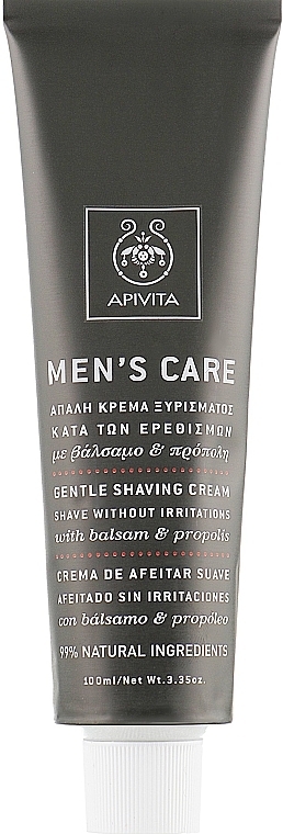 Delicate Shaving Cream with St. John's Wort and Propolis - Apivita Men Men's Care Gentle Shaving Cream With Hypericum & Propolis — photo N2