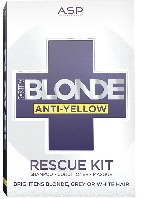 Set - Affinage Salon Professional System Blonde Anti-Yellow Rescue Kit (sh/275ml + cond/275ml + mask/150ml) — photo N1