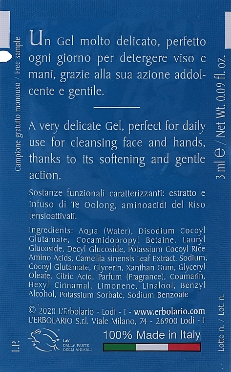 L'Erbolario Tea Leaves Cleansing Gel Face & Hands - Face & Hand Gel — photo N2