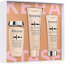 Fragrances, Perfumes, Cosmetics Set - Kerastase Curl Manifesto Light Gift Set (shmp/250ml + h/cond/250ml + h/cr/150ml)