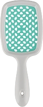 Hair Brush, white with turquoise teeth - Kodi Professional Soft Touch Hairbrush — photo N2