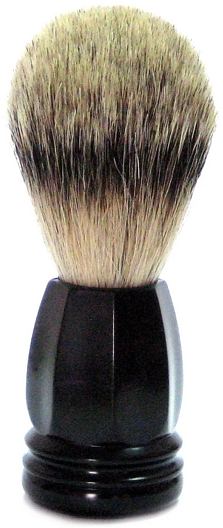 Shaving Brush with Badger Fiber, plastic, matte black - Golddachs Finest Badger Plastic Black Matt — photo N1