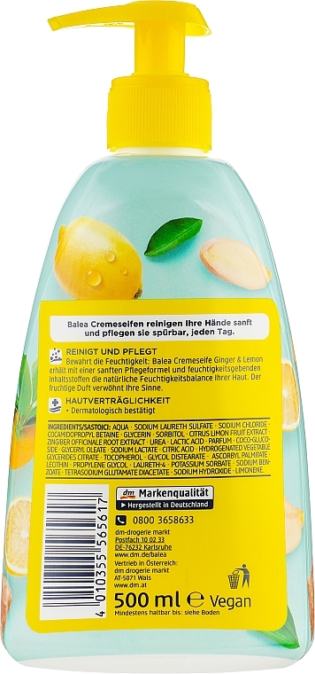 Liquid Hand Cream Soap 'Ginger & Lemon' - Balea Cream Soap Ginger & Lemon — photo N2