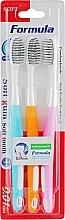 Fragrances, Perfumes, Cosmetics Toothbrush Set, soft, blue + orange + pink - Formula