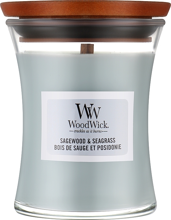 Scented Candle - WoodWick Sagewood & Seagrass Candle — photo N1